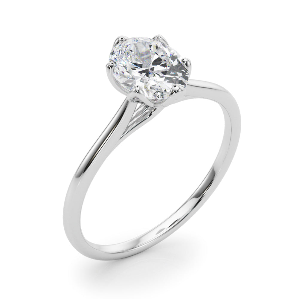 Esme Oval Lab Grown Diamond Solitaire Engagement Ring IGI Certified-VIRABYANI